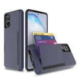 VRSDES Samsung Galaxy S10 Plus - Funda con ranura para tarjeta tipo cartera Funda Business Navy