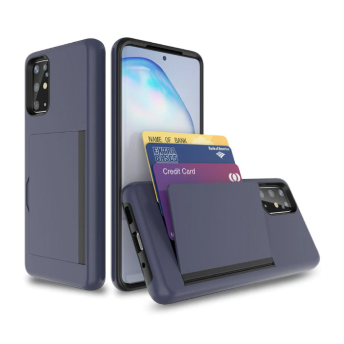 Samsung Galaxy S10 Plus - Custodia con coperchio per slot per scheda a portafoglio Business Navy