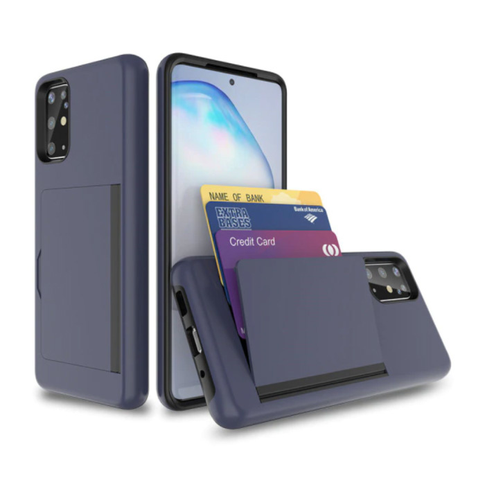 Samsung Galaxy Note 10 Plus - Custodia con coperchio per slot per scheda a portafoglio Business Navy