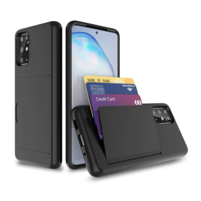 Samsung Galaxy A50 - Custodia con coperchio per slot per scheda a portafoglio Business nera