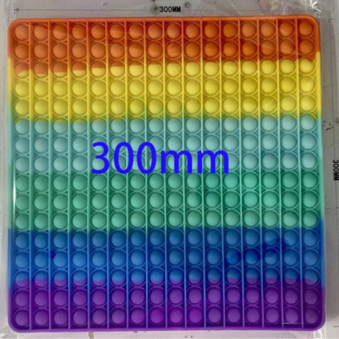 XXL Pop It - 300mm Extra Extra Large Fidget Anti Stress Toy Bubble Toy Silicone Square Rainbow