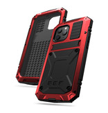 Stuff Certified® Coque iPhone 12 Pro 360 ° Full Body + Protecteur d'écran - Coque Antichoc Rouge
