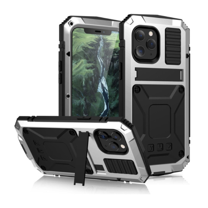 Custodia integrale per iPhone 11 Pro Max 360 ° + protezione schermo - Cover antiurto bianca