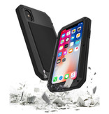 R-JUST iPhone 8 Plus 360 ° Ganzkörpertasche Tankhülle + Displayschutzfolie - Stoßfeste Abdeckung Schwarz