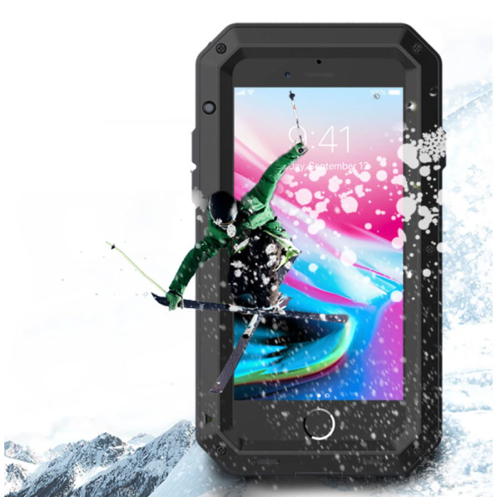 R-JUST iPhone 8 Plus 360°  Full Body Case Tank Hoesje + Screenprotector - Shockproof Cover Wit