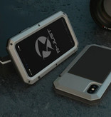 R-JUST iPhone 12 Mini 360 ° Full Body Case Tank Case + Protector de pantalla - Cubierta a prueba de golpes Plata