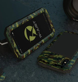 R-JUST Custodia da serbatoio per iPhone 12 Pro 360 ° Full Body + protezione per lo schermo - Cover antiurto mimetica