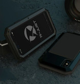 R-JUST Custodia da serbatoio per iPhone 12 Pro Max 360 ° + protezione per lo schermo - Cover antiurto nera