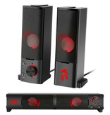 Redragon Orpheus GS550 Ensemble de haut-parleurs stéréo pour la maison - Haut-parleurs stéréo 2 en 1 Boîte de haut-parleurs Soundbar Noir