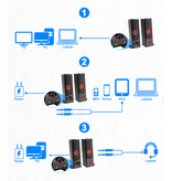 Redragon Orpheus GS550 Home Stereo Speaker Set - 2 en 1 Altavoces estéreo Caja de altavoces de barra de sonido Negro