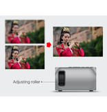 Veidadz YG320 Mini LED Projektor mit Aufbewahrungstasche - Screen Beamer Home Media Player Silber