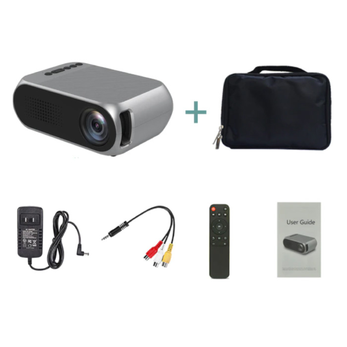 YG320 Mini projektor LED z torbą do przechowywania - Screen Beamer Home Media Player Silver