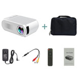 Veidadz Mini proiettore LED YG320 con custodia - Screen Beamer Home Media Player bianco
