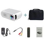 Veidadz Mini projecteur LED YG320 avec sac de rangement - Screen Beamer Home Media Player Blanc