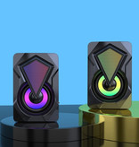 NDJU Altavoces estéreo para el hogar X2 - Altavoz Barra de sonido Caja de altavoz Negro