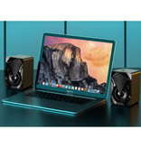 NDJU Altavoces estéreo para el hogar X2 - Altavoz Barra de sonido Caja de altavoz Negro