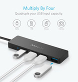 ANKER Hub USB 3.0 avec 4 ports - Répartiteur de transfert de données 5 Gbps