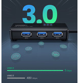 UGREEN Hub USB 3.0 con 3 porte e porta Ethernet - Splitter per trasferimento dati da 1000 Mbps