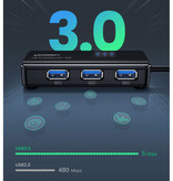 UGREEN Hub USB 3.0 con 3 puertos y puerto Ethernet - Divisor de transferencia de datos de 1000Mbps