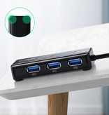 UGREEN Hub USB 3.0 con 3 puertos y puerto Ethernet - Divisor de transferencia de datos de 1000Mbps