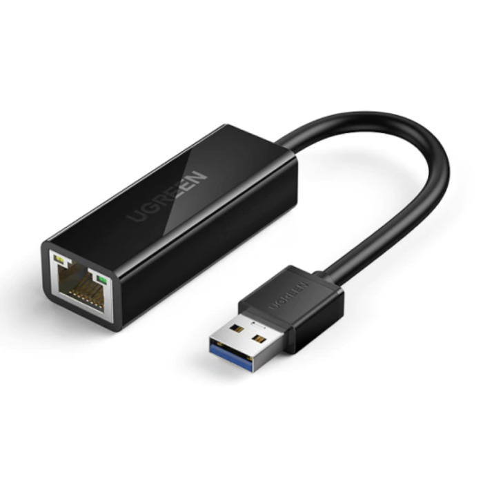 Adaptador de puerto USB a Ethernet - Convertidor de transferencia de datos de 1000Mbps ABS de alta calidad Negro