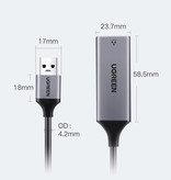 UGREEN Adapter portu USB na Ethernet - Konwerter transferu danych 1000 Mb / s Wysokiej jakości ABS Czarny