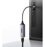 UGREEN Adaptador de puerto USB a Ethernet - Convertidor de transferencia de datos de 1000 Mbps Aluminio Plata