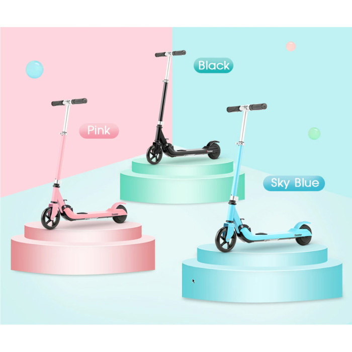 iScooter Scooter eléctrico Smart E Step para niños todoterreno - 100W - 8 km / h - Batería 2Ah - Ruedas 5.5 pulgadas Rosa