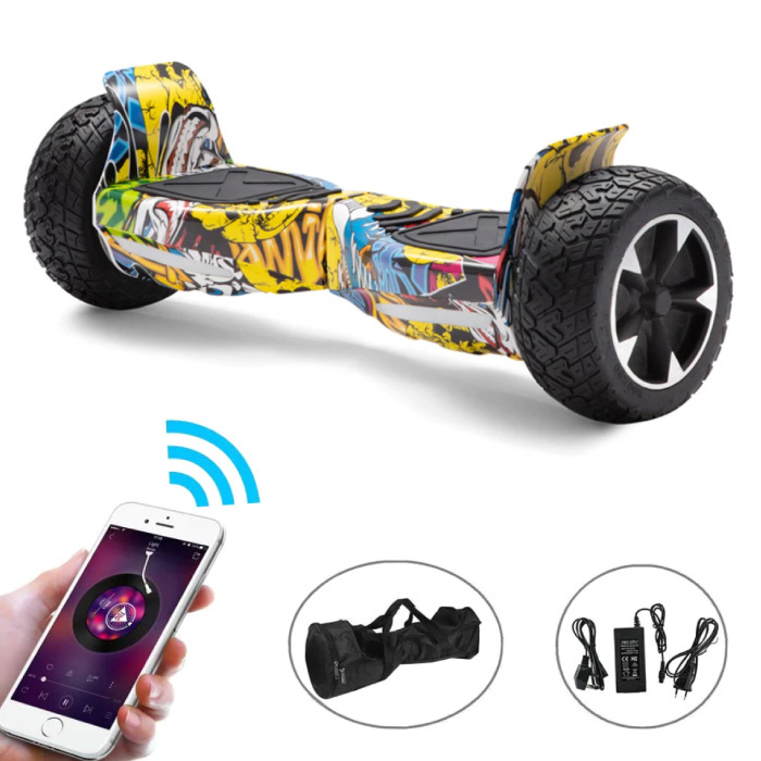 Elektryczna hulajnoga elektryczna z głośnikiem Bluetooth - 8,5 " - 350 W - bateria 2500 mAh - Balance Hover Board Graffitti