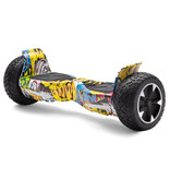 Stuff Certified® Elektryczna hulajnoga elektryczna z głośnikiem Bluetooth - 8,5 " - 350 W - bateria 2500 mAh - Balance Hover Board Graffitti