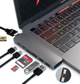 Mosible Concentrador USB-C 7 en 1 para Macbook Pro / Air - USB 3.0 / Tipo C / Micro-SD / SD - Divisor de transferencia de datos del concentrador Gris