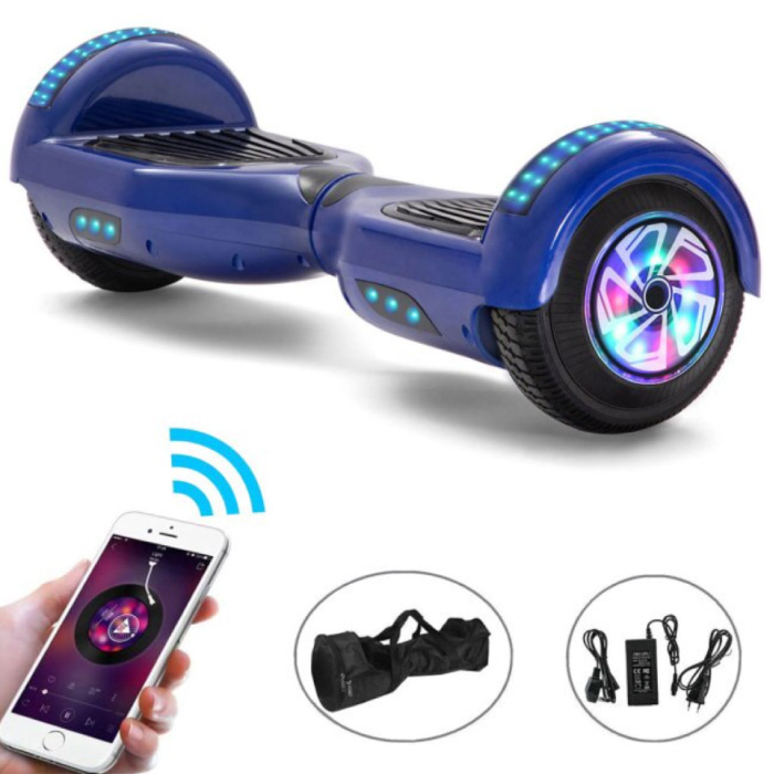 Elektro-Scooter Hoverboard mit Bluetooth Lautsprecher - 6,5" - 500W - 2000mAh Akku - Balance Hover Board Blau