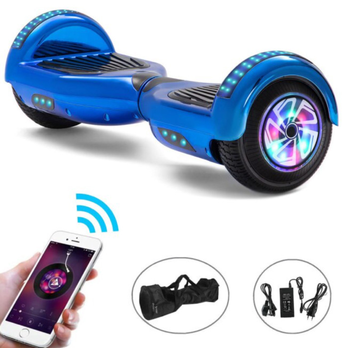 Hoverboard elettrico con altoparlante Bluetooth - 6.5" - 500 W - Batteria 2000 mAh - Balance Hover Board azzurro