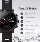 Amazfit Stratos Smartwatch - Fitness Sport Activity Tracker Zegarek z żelem krzemionkowym iOS Android Czarny
