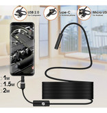 JCWHCAM Endoscoop Camera 1 Meter - 7mm Inspectie Semi Flexibel Kabel Snake Borescope