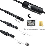 JCWHCAM Endoscope Camera 1 Meter - 7mm Inspection Semi Flexible Cable Snake Borescope