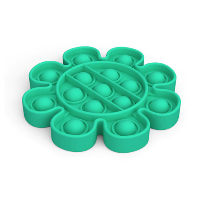Pop It - Zappeln Anti Stress Spielzeug Bubble Toy Silikon Flower Green