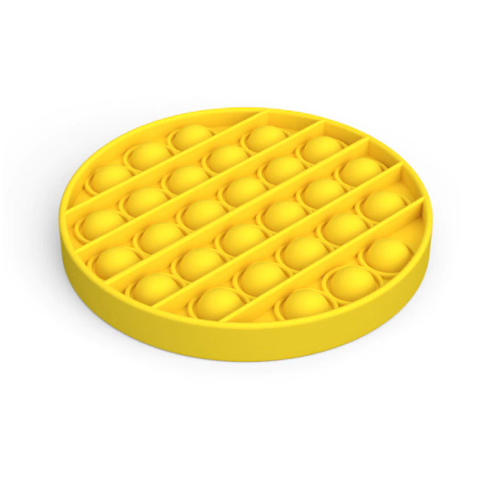 Pop It - Fidget Anti Stress Toy Bubble Toy in silicone rotondo giallo