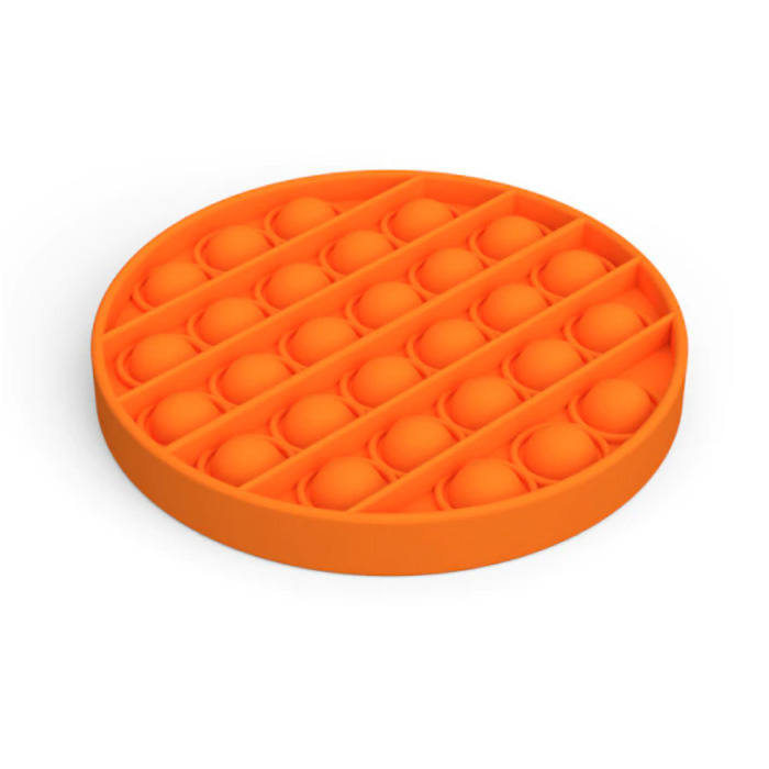 Stuff Certified® Pop It - Fidget Anti Stress Toy Bubble Toy in silicone rotondo arancione