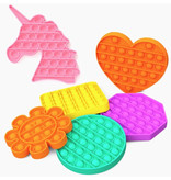 Stuff Certified® Pop It - Fidget Anti Stress Toy Bubble Toy Silicone Heart Orange