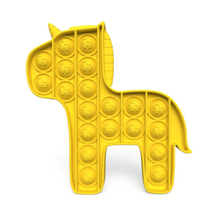 Pop It - Fidget Anti Stress Toy Bubble Toy Silikon Jednorożec Żółty