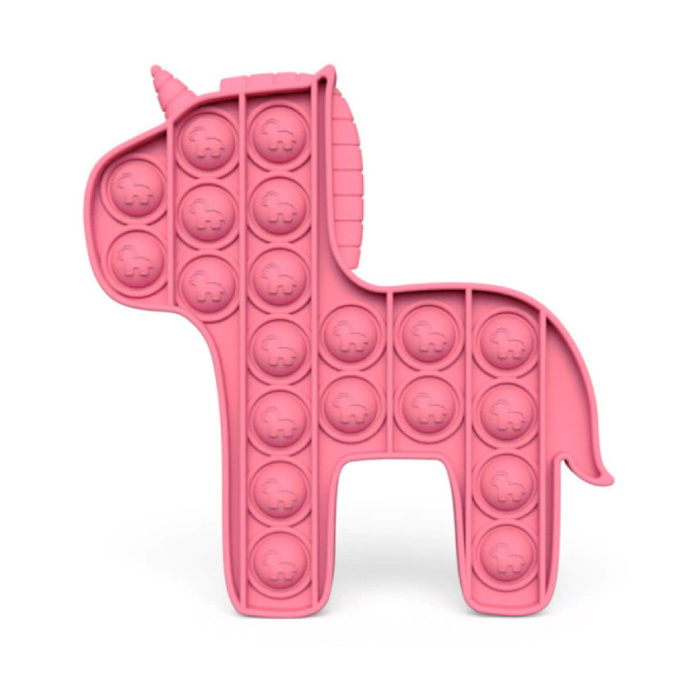 Pop It - Zappeln Anti Stress Spielzeug Bubble Toy Silikon Einhorn Pink
