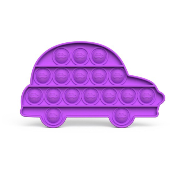 Pop It - Fidget Anti Stress Toy Bubble Toy Silicone Car Purple