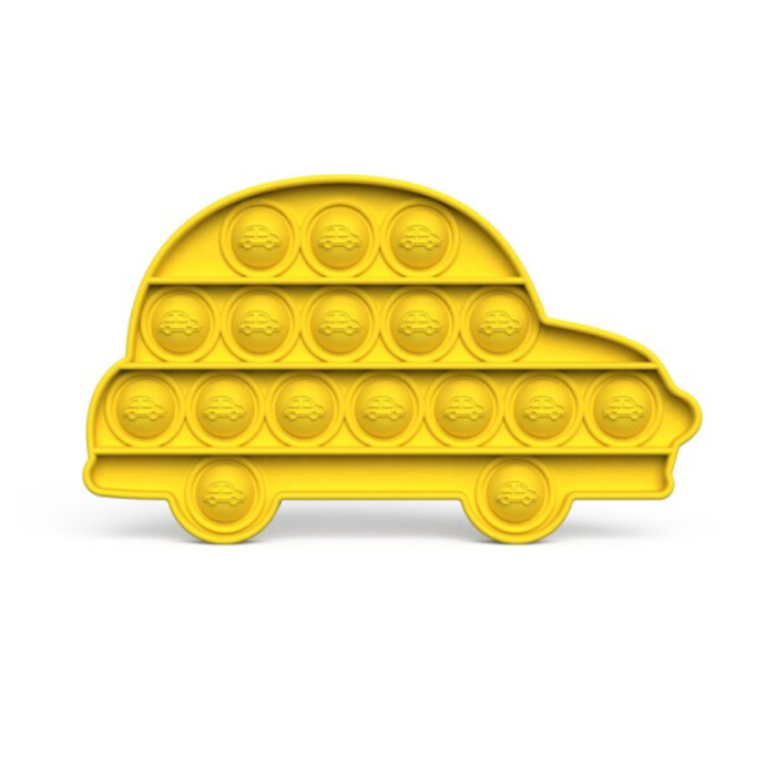 Pop It - Fidget Anti Stress Toy Bubble Toy Auto in silicone giallo