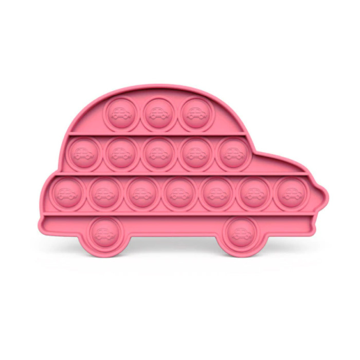 Pop It - Fidget Anti Stress Toy Bubble Toy Silicone Car Pink