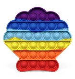 Stuff Certified® Pop It - Fidget Anti Stress Speelgoed Bubble Toy Siliconen Schelp Regenboog