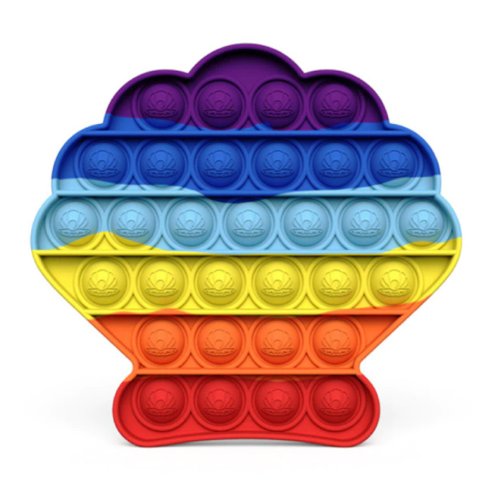 Pop It - Fidget Anti Stress Speelgoed Bubble Toy Siliconen Schelp Regenboog