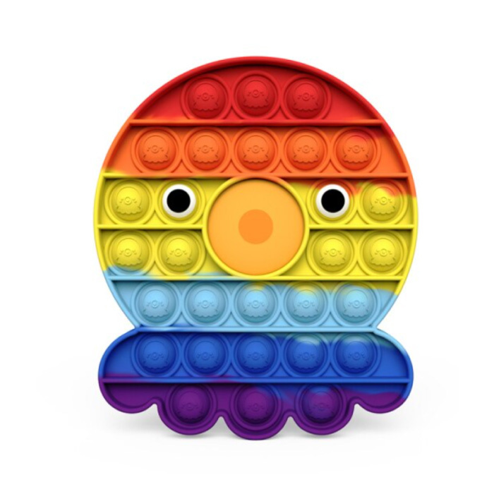 Pop It - Fidget Anti Stress Toy Bubble Toy Silicone Octopus Rainbow