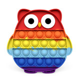 Stuff Certified® Hágalo estallar - Fidget Anti Stress Toy Bubble Toy Silicona Owl Rainbow