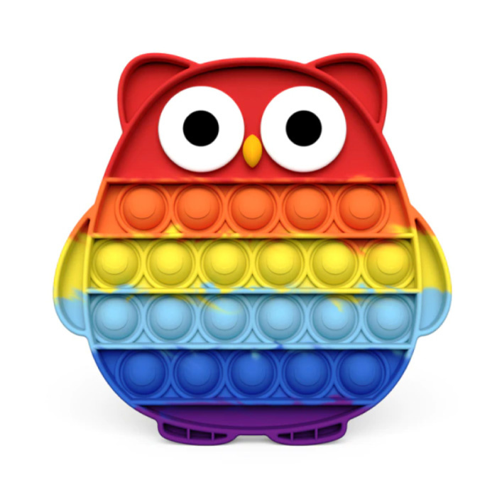 Hágalo estallar - Fidget Anti Stress Toy Bubble Toy Silicona Owl Rainbow